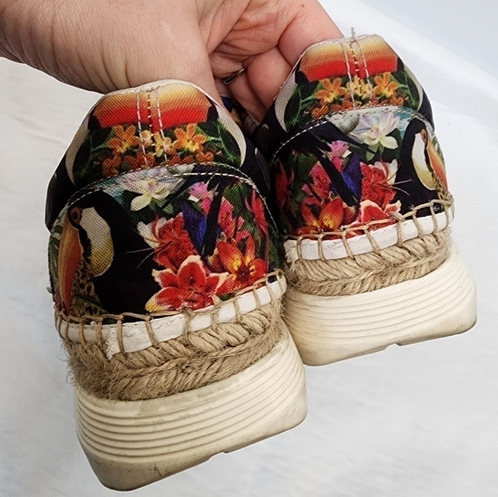 Free People Black Tropical Print Jackson Sneakers 38 - Picture 3 of 8